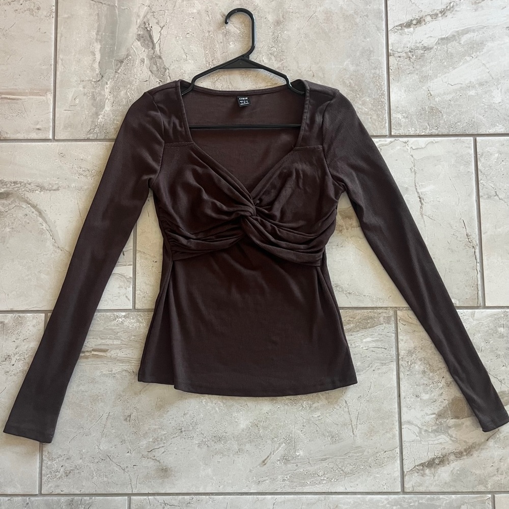 Shein brown long sleeve shirt